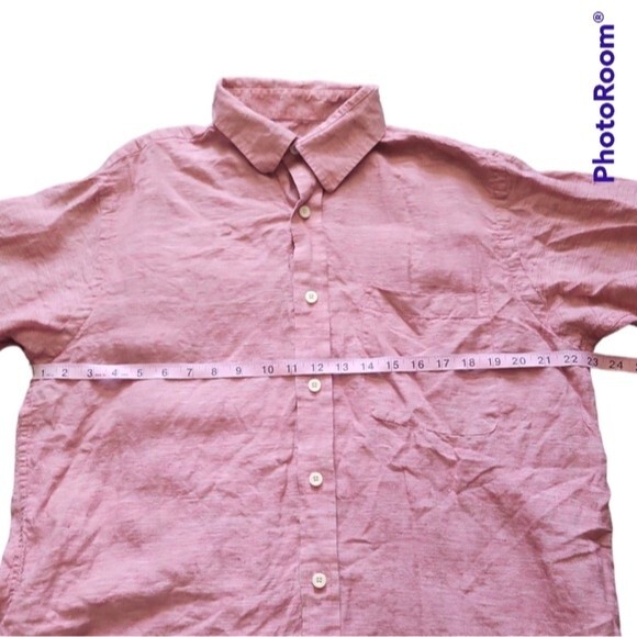 ORVIS RED LINEN BUTTON DOWN SHIRT - L - Picture 8 of 10
